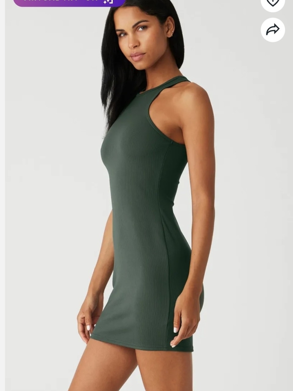 ALO Yoga Olive Green Halter Mini Dress - Picture 2 of 5